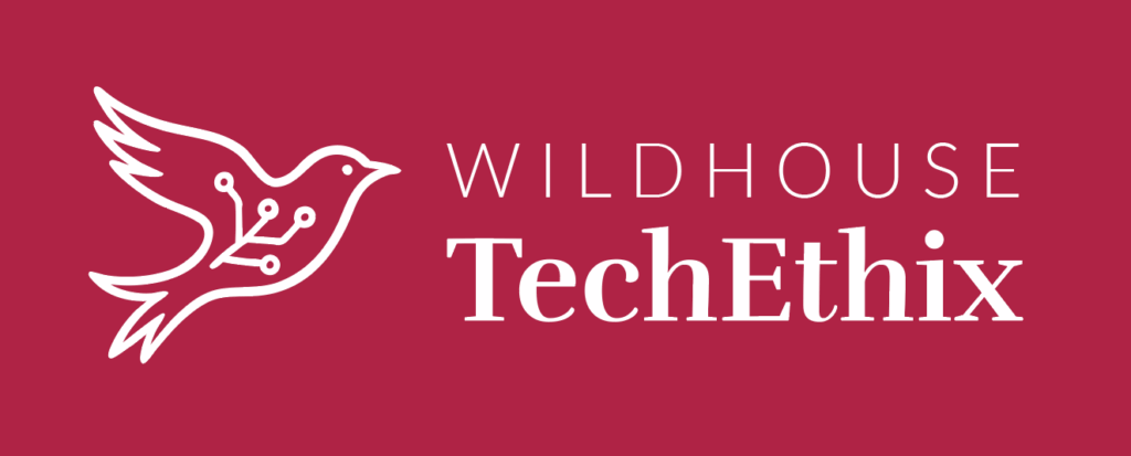 Wildhouse TechEthix imprint logo of a digital bird in flight, with words