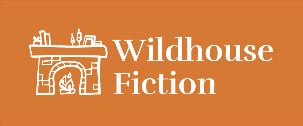 Wildhouse Fiction imprint logo - a cosy fireplace